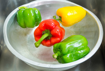 Three color peppers