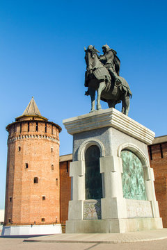 The monument to Dmitry Donskoy at the walls of the Kremlin