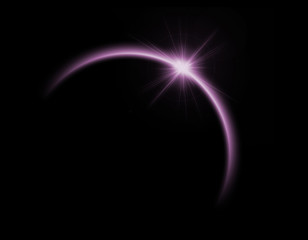 Solar eclipse in purple color