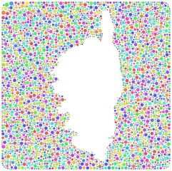 Mosaic of Corse - France - in a mosaic of harlequin circles