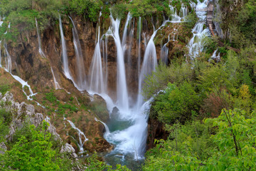 Naklejka na ściany i meble Waterfall in the Plitvice Lakes