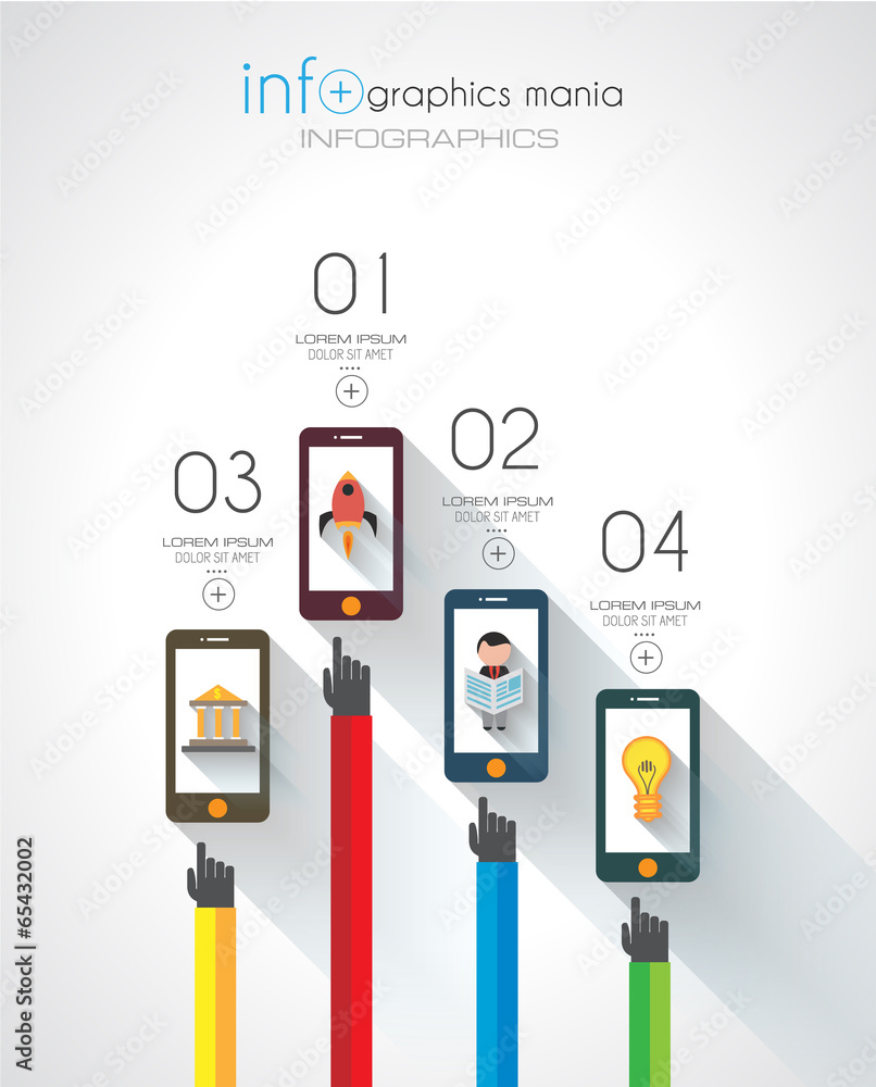 Poster flat ui design concepts for unique infographics