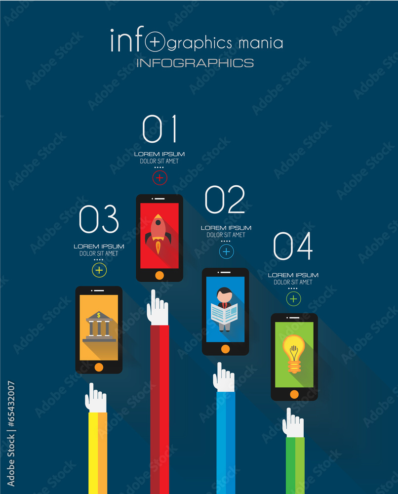Poster flat ui design concepts for unique infographics