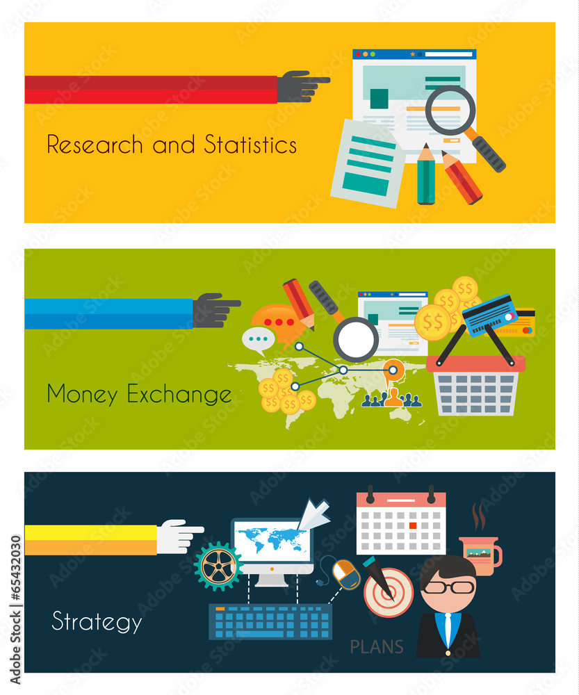 Poster flat ui design concepts for unique infographics
