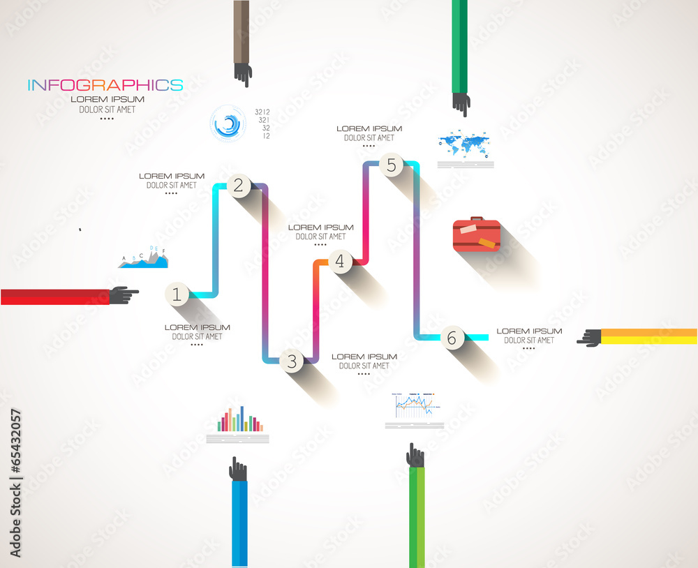 Poster flat ui design concepts for unique infographics