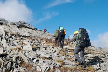 hiking in the mountains, Ural, Russia