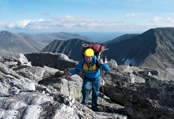 Fototapeta premium hiker in the mountains