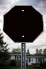 Blank Octagonal Stop-Sign Shaped Black Sign