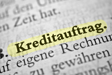 Kreditauftrag - gelb markiert