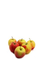 Sechs Äpfel im Dreieck Draufsicht