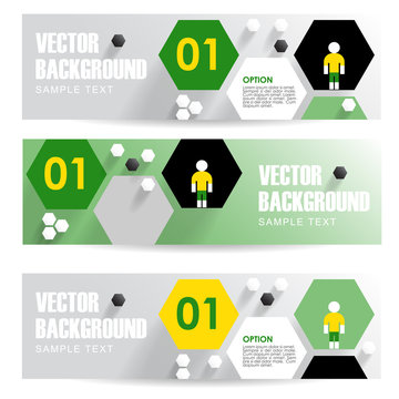 Infographics banners, Brazilian soccer football concept, vector