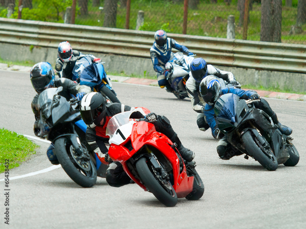 Wall mural motorbike racing