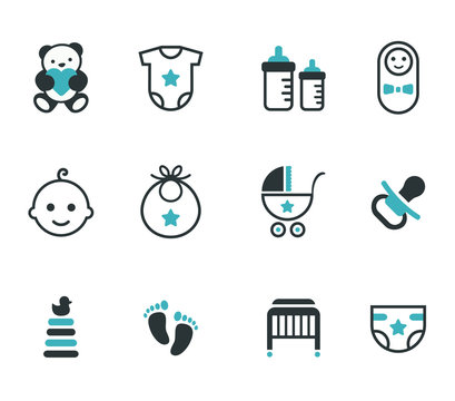 Baby icons. Vector set.