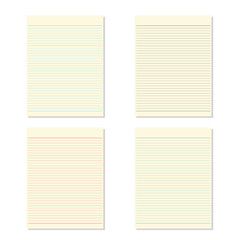 Set4 color of blank notebook paper
