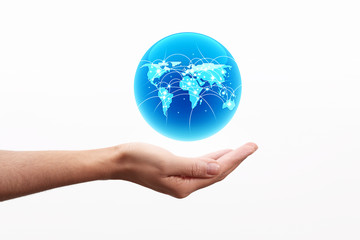 World globe on hand