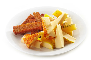 cheese and bread plate