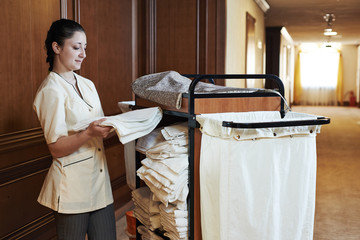 chambermaid at hotel