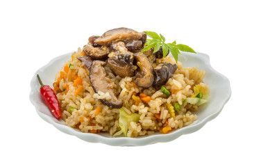 Fried rice with mushrooms