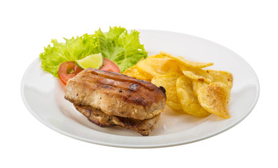 Grilled pork with potato