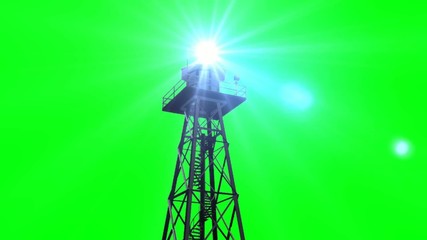 Guard Tower of Alcatraz -  green screen