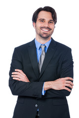 Confident relaxed business executive