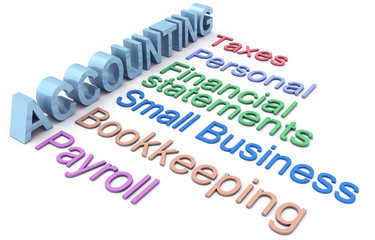 Accounting tax payroll services words