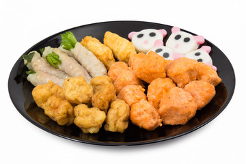 Meatballs sukiyaki  isolated on white background