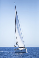 Fototapeta premium Boat competitor of sailing regatta.