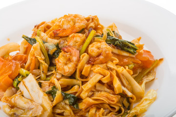 Fried noodles with shrimps