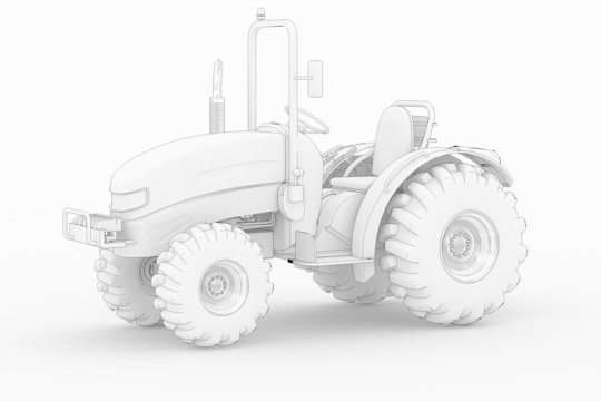 Tractor VI - white isolated