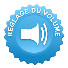 réglage du volume sur bouton web denté bleu