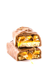 Chocolate bar isolated white background
