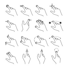 Set of gestures icons for touch devices