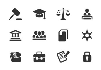 Set of law and justice icons