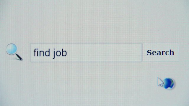 Find job - browser search query, Internet web page
