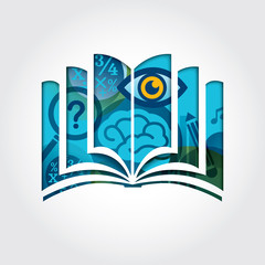 open book symbol education concept vector illustration