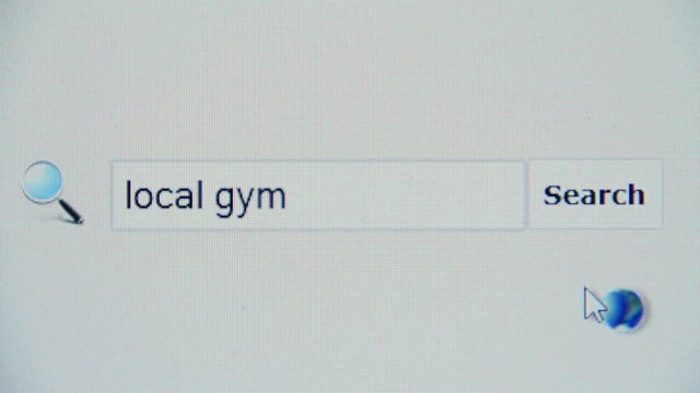 Local gym - browser search query, Internet web page