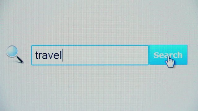 Travel - browser search query, Internet web page