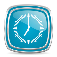 time blue glossy icon