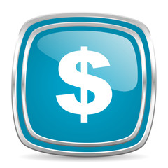 dollar blue glossy icon