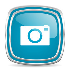 camera blue glossy icon