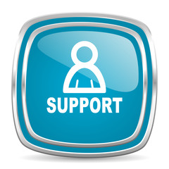 support blue glossy icon