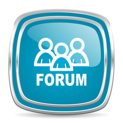 forum blue glossy icon