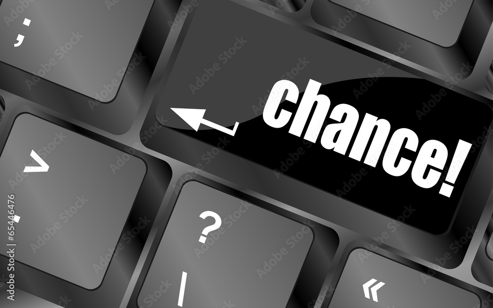 Poster chance button on computer keyboard key
