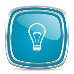 bulb blue glossy icon