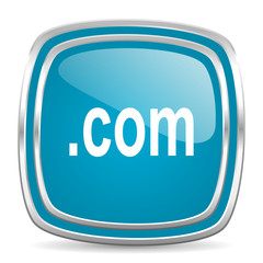 com blue glossy icon