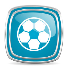 Fototapeta premium soccer blue glossy icon