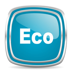 eco blue glossy icon