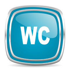 toilet blue glossy icon