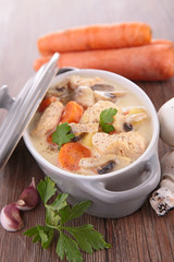 meat,cream and vegetable
